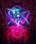  aqua_eyes aqua_hair arsenixc bare_shoulders bodysuit collider-sama_(arsenixc) highres hips large_hadron_collider legs long_hair navel original otacool russia solo 