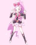  cosplay cure_black cure_blossom female fusion hanasaki_tsubomi heart heartcatch_precure! long_hair magical_girl open_mouth pink_eyes pink_hair ponytail precure satogo solo very_long_hair 