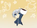  buri_hamachi chibi coffee cup fate_averruncus furo_taisa gakuran highres mahou_sensei_negima! school_uniform white_hair 