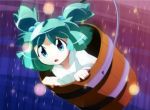 bow bucket girl_in_bucket green_hair hair_bow in_bucket in_container kisume shokkin short_hair solo touhou twintails 
