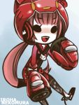  animal_hat cat_ears chibi drahtpuppe hat hello_kitty long_hair nekomura_iroha pink_hair smile solo spacesuit speaker vocaloid 