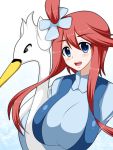  breasts fuuro_(pokemon) gym_leader hair_ornament highres large_breasts pokemon pokemon_(game) pokemon_black_and_white pokemon_bw red_hair redhead swanna zefyu 