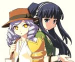  blue_eyes blue_hair casual dlanor_a_knox drill_hair furudo_erika hat headphones purple_hair twintails umineko_no_naku_koro_ni yellow_eyes 