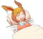  bunny_ears bunny_girl drooling futon kokekoke lowres nanashin orange_hair pajamas rabbit_ears short_hair sleeping solo 