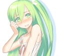  bare_shoulders dress green_eyes green_hair hatsune_miku long_hair okaka project_diva project_diva_2nd solo tears vocaloid 