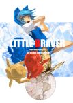  blue_eyes blue_hair butterfly cirno cover english fighting_stance globe ice ice_sword open_mouth shimadoriru short_hair solo statue touhou 