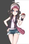  holding holding_poke_ball long_hair mofu poke_ball pokemon pokemon_(game) pokemon_black_and_white pokemon_bw ponytail touko_(pokemon) 