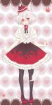  absurdres alternate_costume animal_ears blouse hat heart high_heels highres inubashiri_momiji lolita_fashion mary_janes mini_top_hat pantyhose red_eyes shoes short_hair silver_hair skirt solo tail top_hat touhou wolf_ears wolf_tail yutsumoe 