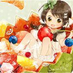  bad_id barefoot blueberry cherry dress feet food fruit machiba_riku orange pineapple sample seychelles_(hetalia) watermelon 