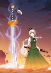  ghost hairband highres katana konpaku_youmu konpaku_youmu_(ghost) myon short_hair silver_hair solo sword touhou weapon yules 