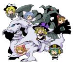  artist_request crossover dual_persona kirisame_marisa lily_black lily_white lowres mai_(touhou) pokemon pokemon_(creature) pokemon_(game) pokemon_black_and_white pokemon_bw reshiram shikieiki_yamaxanadu touhou touhou_(pc-98) yuki_(touhou) zekrom 