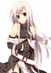  belt blush character_request detached_sleeves kuwajima_reon kuwashima_rein long_hair original silver_hair simple_background solo thigh-highs thighhighs 