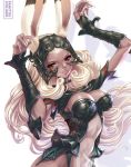  breasts bunny_ears dark_skin final_fantasy final_fantasy_xii fran helmet long_hair maeda_hiroyuki rabbit_ears viera white_hair 