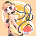  blonde_hair blue_eyes bob_cut cable choker gym_leader halterneck headphones iguana kamitsure_(pokemon) looking_back pantyhose poke_ball pokemon pokemon_(game) pokemon_black_and_white pokemon_bw short_hair solo vest 