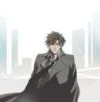  black_eyes black_hair coat emiya_kiritsugu fate/stay_night fate/zero fate_(series) hali long_coat male necktie solo 