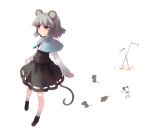  1girl animal_ears cameo capelet disney dowsing_rod dowsing_rods grey_hair jewelry mickey_mouse mouse mouse_ears mouse_tail nazrin pendant red_eyes shin_(new) short_hair tail touhou 