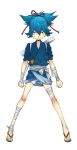  1boy alternate_costume bandages blue_eyes blue_hair frown full_body highres japanese_clothes looking_at_viewer male_focus no_socks official_art sandals sayo_samonji simple_background solo suzuki_jirou touken_ranbu transparent_background 
