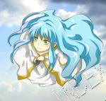  blue_hair green_eyes habit index long_hair nun robe sky to_aru_majutsu_no_index 