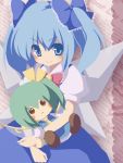  alternate_hairstyle blue_eyes bow brown_eyes character_doll cirno daiyousei doll green_hair hair_bow lowres minato0618 short_hair smile solo touhou twintails wings 