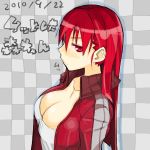  breasts character_request cleavage long_hair mori_hikiko original red_eyes red_hair redhead teriyaki 