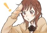  :o amagami brown_eyes brown_hair face open_mouth peg sakurai_rihoko salute school_uniform searching short_hair solo sweater 