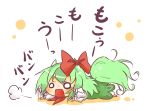  ex-keine green_hair horn_ribbon horns kamishirasawa_keine o_o ribbon solo tail tantrum touhou viva!! 