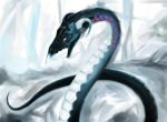  horns magic:_the_gathering no_humans scaled_wurm snake spearbirds 