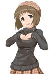  brown_hair hagiwara_yukiho hat idolmaster issei short_hair sweater 