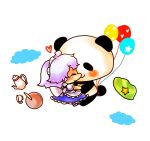  chibi heart hong_meiling hong_meiling_(panda) izayoi_sakuya nuime panda touhou 