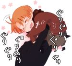  america_(hetalia) axis_powers_hetalia brown_hair glasses gloves hand jacket laughing miniboy open_mouth tickling 