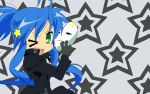  1girl cosplay darker_than_black hei izumi_konata lucky_star mask parody stars vector 