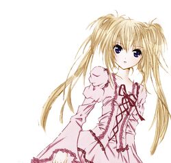  blue_eyes bow dress frills hoshina_utau kananono long_hair ribbon shugo_chara! solo twintails 