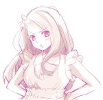  bow bust face frown hair_bow hands_on_hips idolmaster idolmaster_2 minase_iori monochrome mu_(artist) nogoodlife open_mouth sketch tsundere 