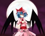  hat kitsune_no_jinja moon red_eyes remilia_scarlet touhou wings 