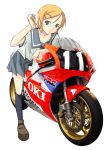  blue_eyes honda kousaka_kirino legs long_hair motor_vehicle motorcycle ore_no_imouto_ga_konna_ni_kawaii_wake_ga_nai school_uniform serafuku tomcat vehicle 