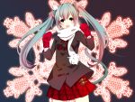  cat_ears cat_pose fang hatsune_miku scarf tagme twintails vocaloid 