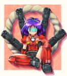  crossover guncannon gundam mecha_musume mobile_suit_gundam parody personification purple_hair red_eyes shimenawa short_hair sunglasses touhou yasaka_kanako yo-chaosangel 