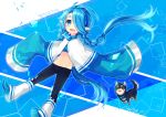  blue_eyes blue_hair chobi_(pixiv) dog long_hair pixiv pixiv-tan renta 