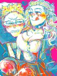  artist_request blush breasts dorohedoro glasses large_breasts noi_(dorohedoro) shin tongue 