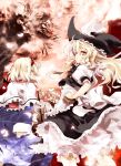  album_cover alice_margatroid blonde_hair bloomers blue_eyes braid capelet cover fox_tail hairband hakurei_reimu hat highres kirisame_marisa konpaku_youmu matsuno_canel mini-hakkero multiple_girls multiple_tails silver_hair sleeves_past_wrists string sword tail touhou weapon white_hair witch_hat yakumo_ran yellow_eyes 