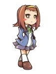  blush_stickers brown_eyes brown_hair chibi drpow hairband k-on! panty_&amp;_stocking_with_garterbelt parody school_uniform short_hair skirt socks style_parody tainaka_ritsu 