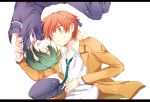  bad_id brown_eyes brown_hair green_hair hat male naoi_ayato otonashi_(angel_beats!) racotta school_uniform short_hair 