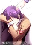  bad_id kimura_shiki male noda_(angel_beats!) purple_hair school_uniform short_hair sleeping 