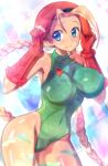  blonde_hair blue_eyes breasts cammy_white curvy hanae_shuuhei hat large_breasts leotard long_hair smile solo street_fighter twintails very_long_hair wide_hips 