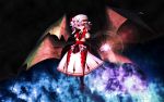  amenotuki bat_wings dress hat koumajo_densetsu koumajou_densetsu multiple_wings red_eyes remilia_scarlet solo touhou vampire wallpaper wings 