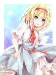  alice_margatroid blonde_hair blue_eyes capelet dress frills hairband open_mouth petticoat puppet_strings shain_roki smile solo string touhou 