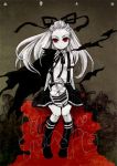  horns kani long_hair noi_(dorohedoro) red_eyes solo white_hair young 