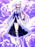  blue_rose boots bow breasts choker cure_moonlight dress elbow_gloves engo_(aquawatery) flower frills gloves hair_flower hair_ornament heart heartcatch_precure! long_hair magical_girl precure purple_eyes purple_hair rose solo tsukikage_yuri violet_eyes wand wrist_cuffs 