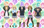  biidoru black_eyes black_hair blonde_hair blue_eyes brown_eyes brown_hair closed_eyes highres hirasawa_ui hirasawa_yui k-on! kotobuki_tsumugi long_hair manabe_nodoka nakano_azusa pantyhose school_uniform short_hair suzuki_jun tainaka_ritsu yamanaka_sawako 