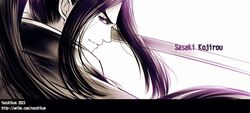  1boy assassin_(fate/stay_night) character_name fate/stay_night fate_(series) monohoshizao ponytail solo spot_color violet_eyes watermark web_address yaoshi_jun 